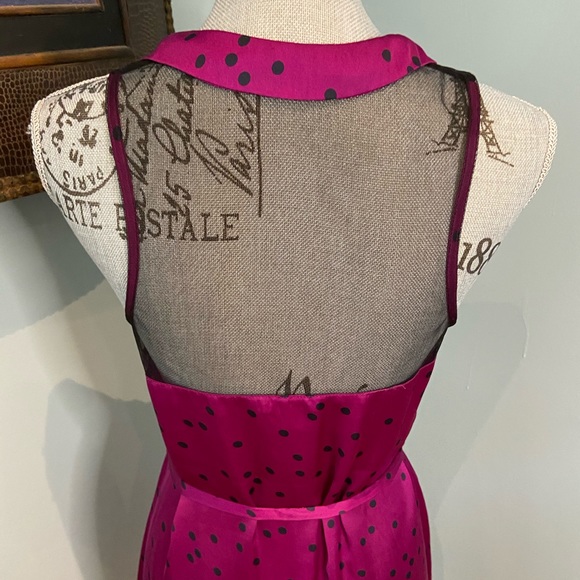 Peter Pan Collar Dress with Polka Dots and Mesh, S - Picture 10 of 12